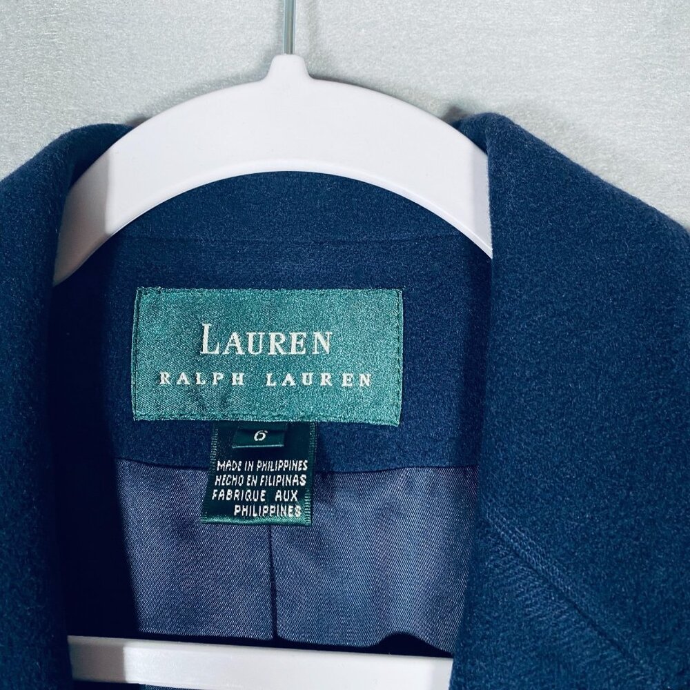 Lauren Ralph Lauren Blazer Womens 6 Blue Wool Jacket Old Money Academia - Picture 4 of 10